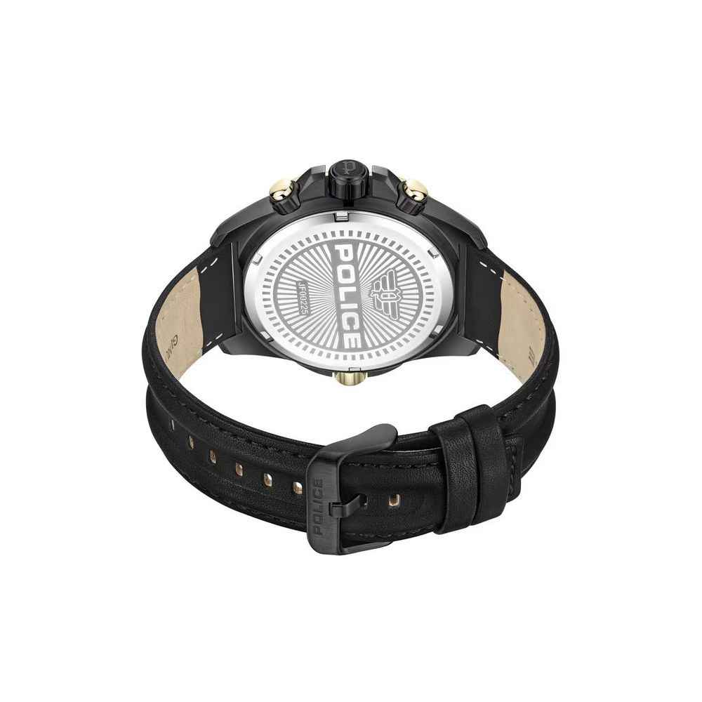 Police Black Artificial Leather Watch - Maison Cuirelle