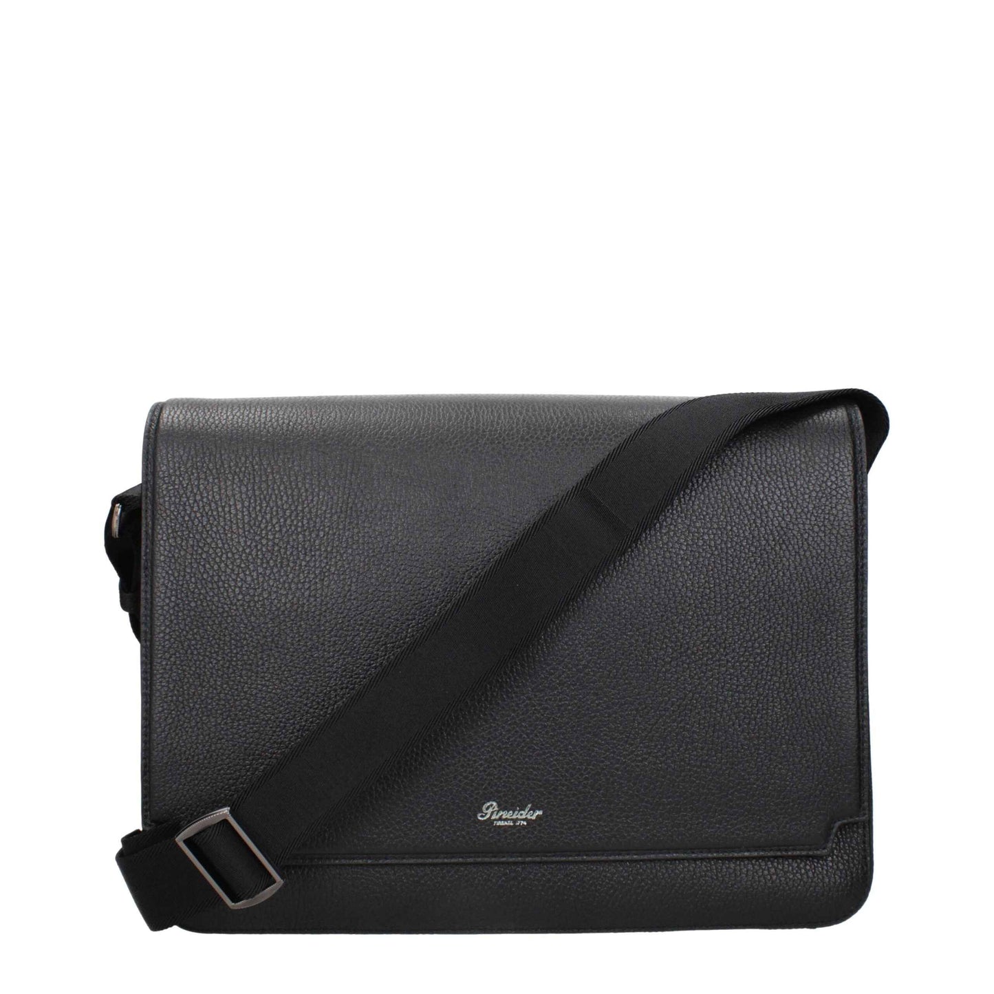 Pineider Black Leather Crossbody Bags