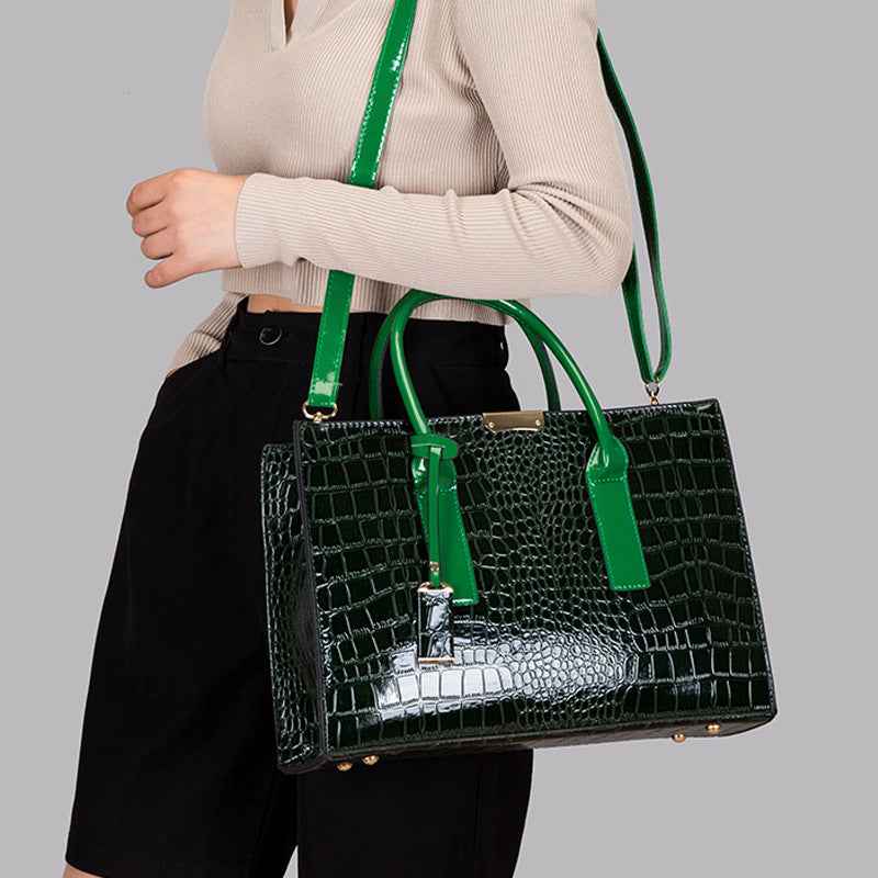 Crocodile pattern women's single-shoulder bag