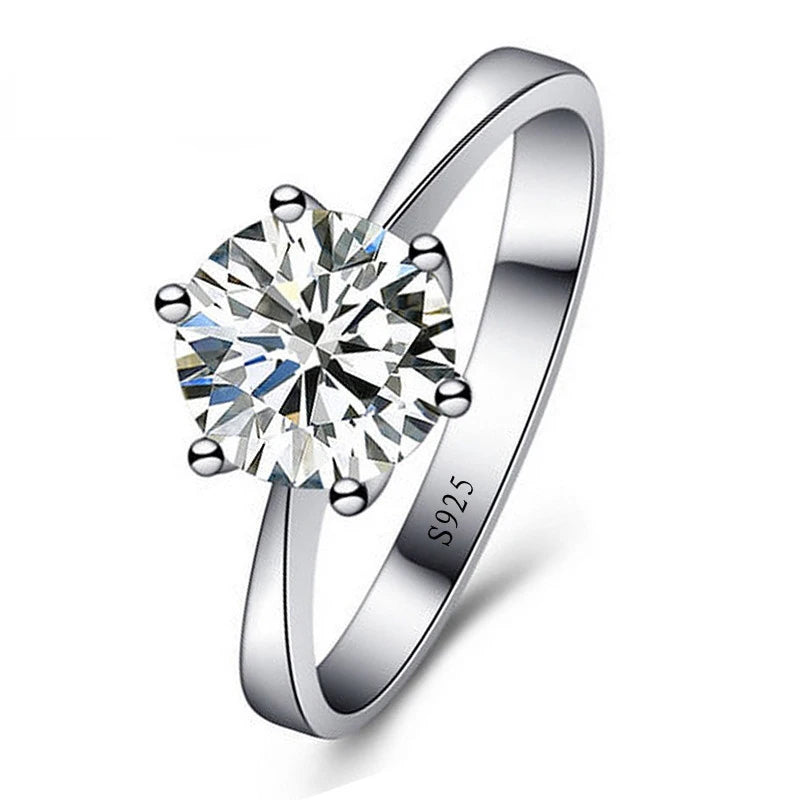 Anillo solitario de plata de Ley