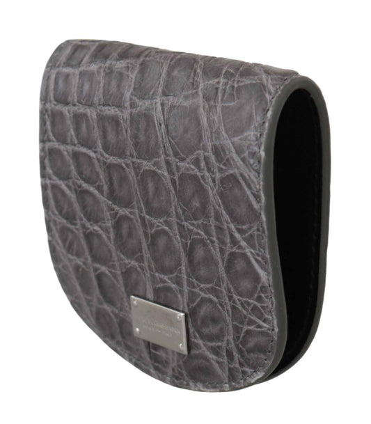 Dolce & Gabbana Gray Exotic Skin Condom Case Holder Pocket Wallet - Maison Cuirelle