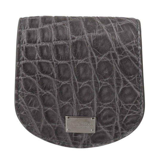 Dolce & Gabbana Gray Exotic Skin Condom Case Holder Pocket Wallet - Maison Cuirelle