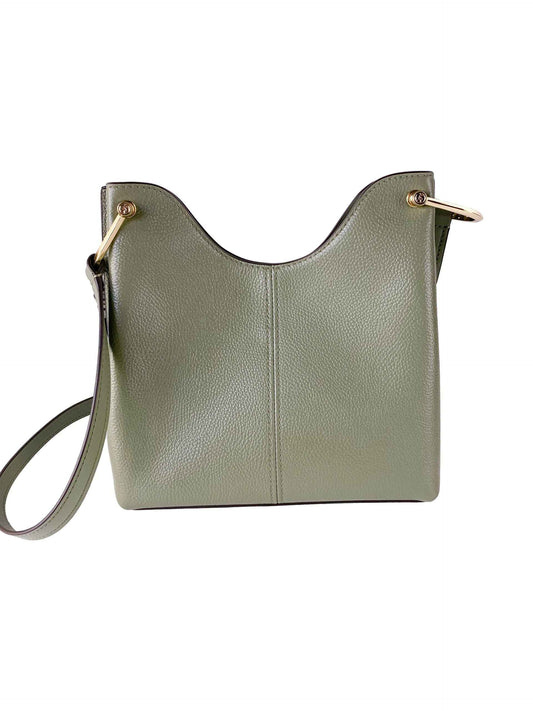 Michael Kors Joan Large Perforated Suede Leather Slouchy Messenger Handbag (Army Green) - Maison Cuirelle