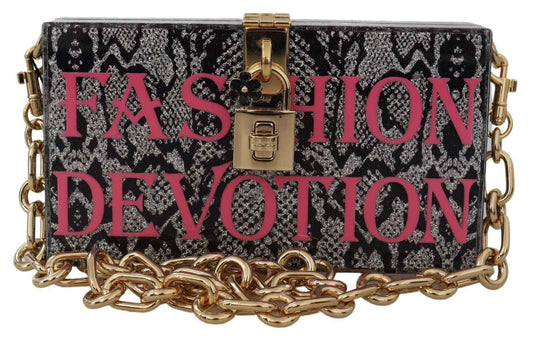 Dolce & Gabbana Gray Fashion Devotion Clutch Plexi SICILY BOX Purse - Maison Cuirelle