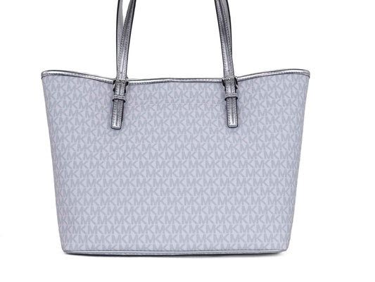 Michael Kors Jet Set Girls Print Medium Signature PVC Carryall Shoulder Tote Handbag (Bright White Multi) - Maison Cuirelle