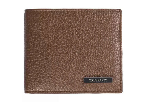Trussardi Brown Leather Men Wallet - Maison Cuirelle