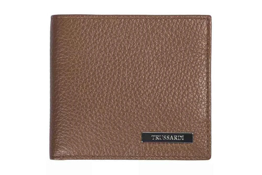 Trussardi Brown Leather Men Wallet - Maison Cuirelle
