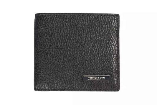 Trussardi Black Leather Men's Wallet - Maison Cuirelle