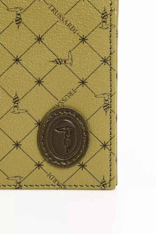 Trussardi Green Leather Men Wallet - Maison Cuirelle