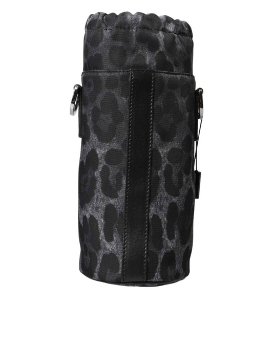 Dolce & Gabbana Black Leopard Round Slim Tote Bottle Cage Bag - Maison Cuirelle