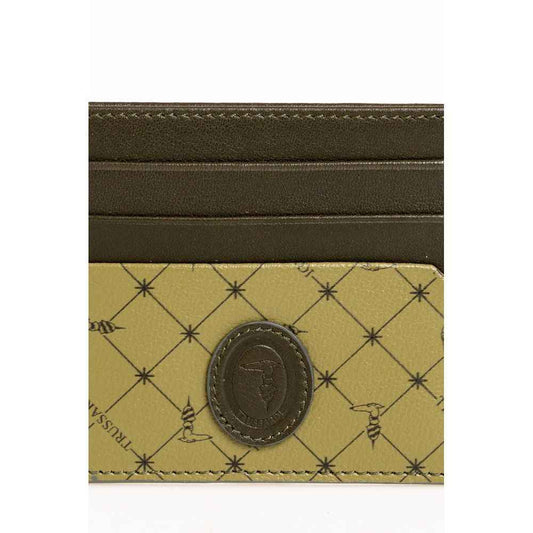 Trussardi Green Leather Men Wallet - Maison Cuirelle