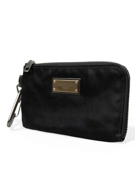 Dolce & Gabbana Black Nylon Logo Plaque Keyring Pouch Clutch Bags - Maison Cuirelle