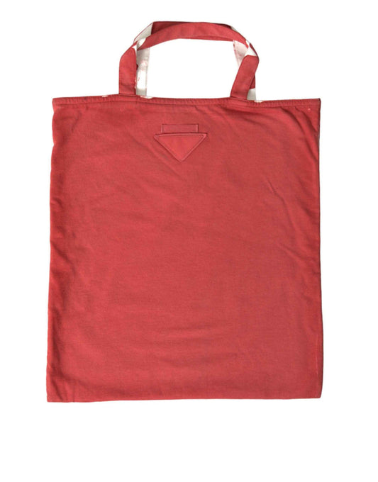 Prada Red Jersey Fabric Logo Shoulder Shopping Tote Bag - Maison Cuirelle