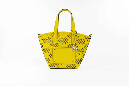 Michael Kors Kimber Small Daffodil Leather 2-in-1 Zip Tote Messenger Bag Purse