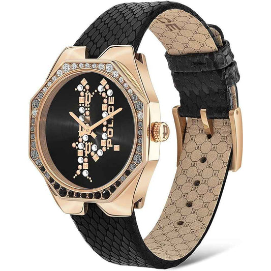 Police Black Leather Watch - Maison Cuirelle