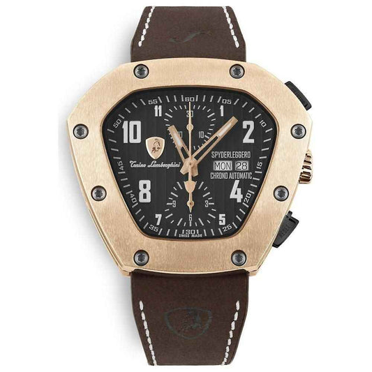 Lamborghini Black Leather Watch - Maison Cuirelle