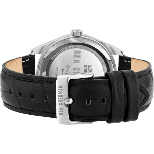 Ben Sherman Black Leather Watch - Maison Cuirelle