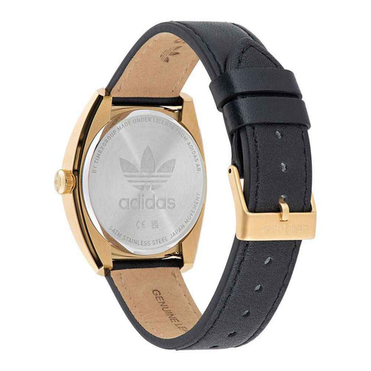 Adidas Black Leather Watch - Maison Cuirelle