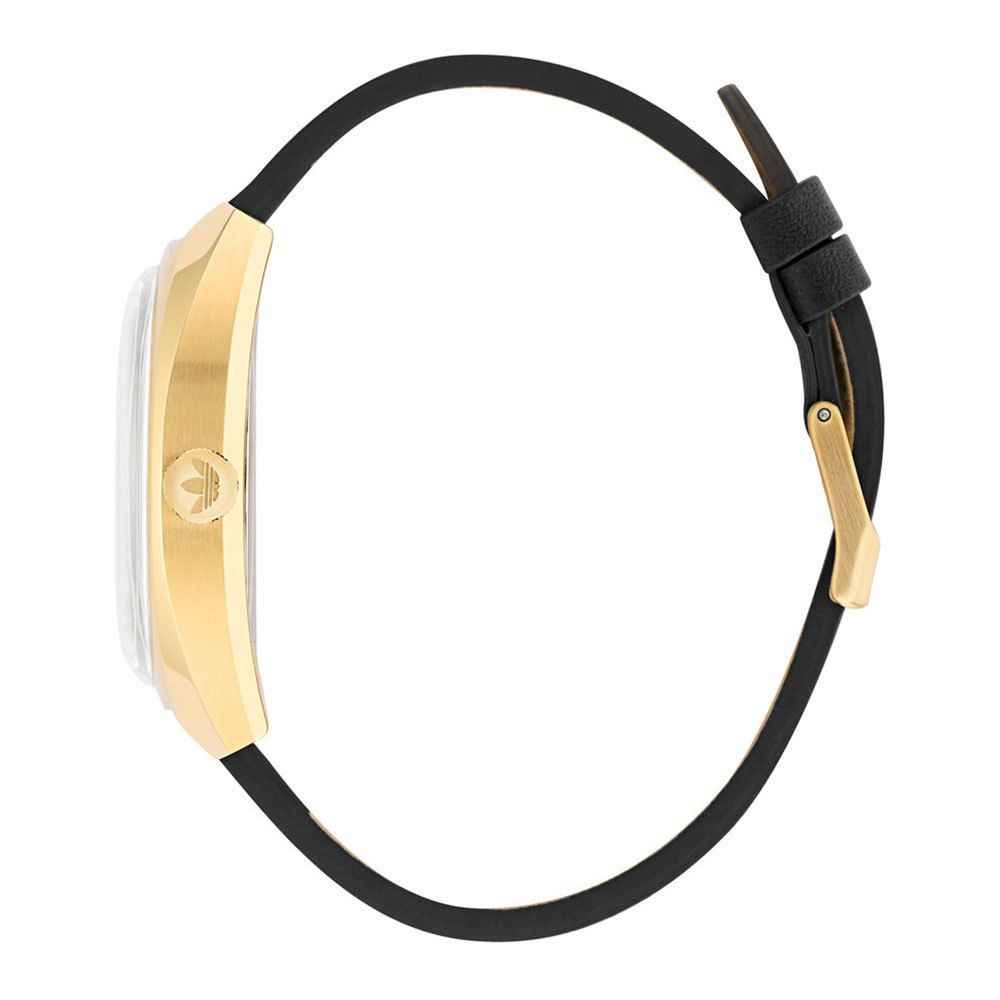 Adidas Black Leather Watch - Maison Cuirelle