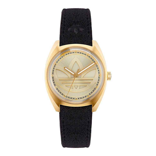 Adidas Black Leather Watch - Maison Cuirelle
