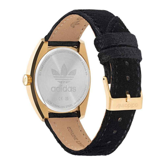 Adidas Black Leather Watch - Maison Cuirelle