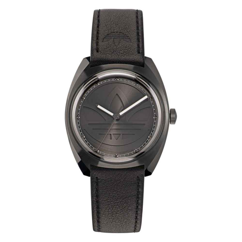 Adidas Black Leather Watch - Maison Cuirelle