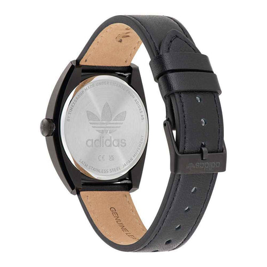 Adidas Black Leather Watch - Maison Cuirelle