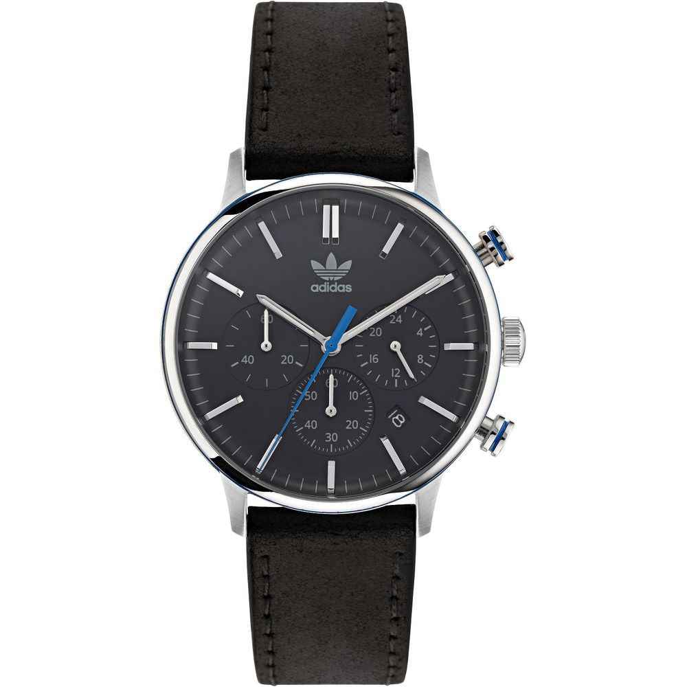 Adidas Black Leather Watch - Maison Cuirelle