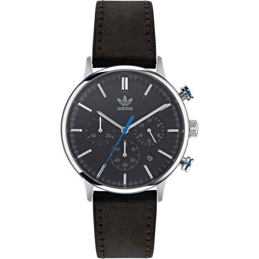 Adidas Black Leather Watch - Maison Cuirelle
