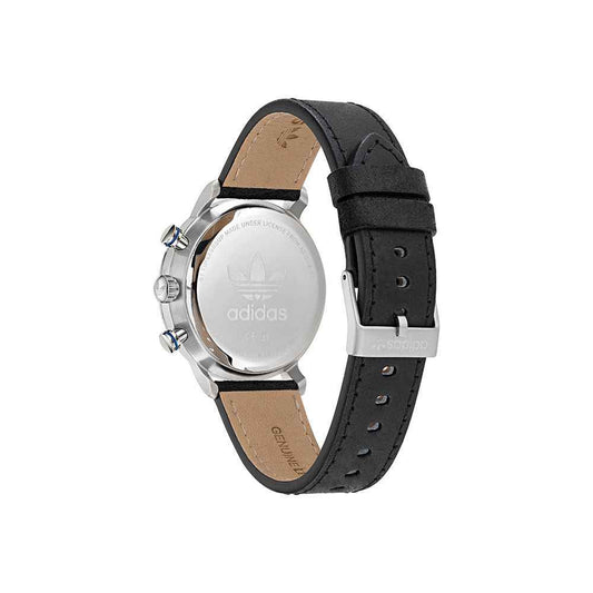 Adidas Black Leather Watch - Maison Cuirelle