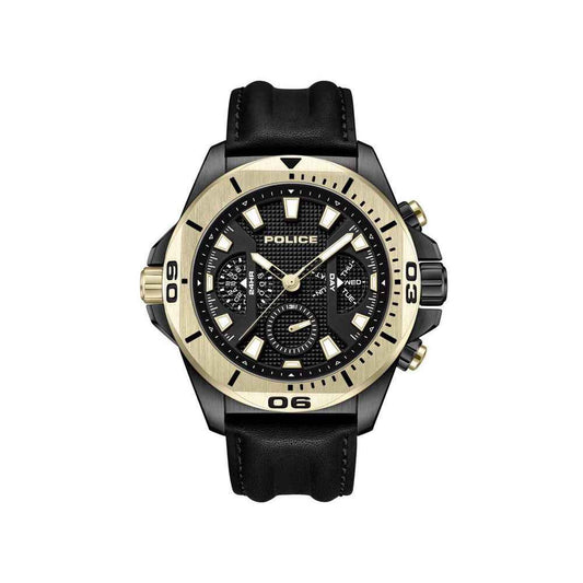 Police Black Artificial Leather Watch - Maison Cuirelle
