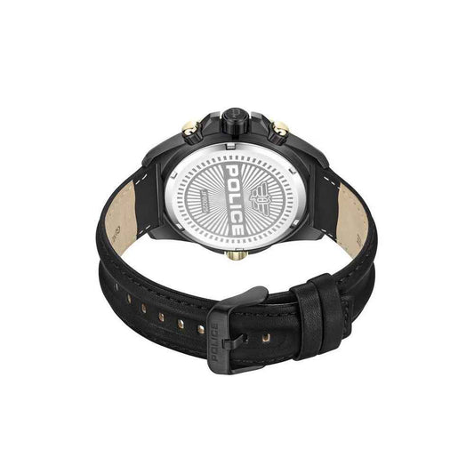 Police Black Artificial Leather Watch - Maison Cuirelle