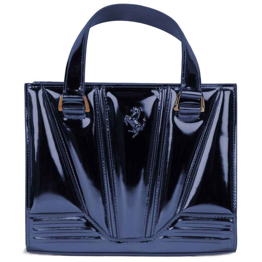 Ferrari Blue Leather Handbag - Maison Cuirelle