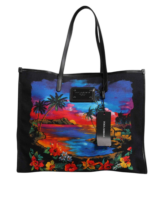 Dolce & Gabbana Multicolor Graphic Printed Top Handle Shopping Tote Bag - Maison Cuirelle