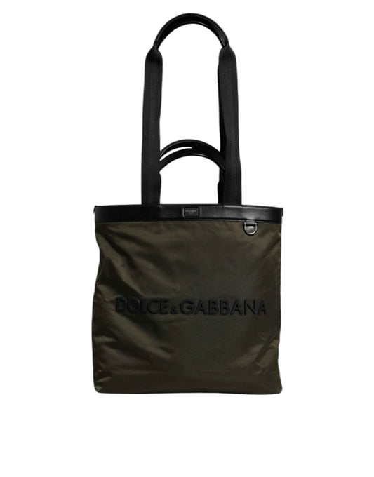 Dolce & Gabbana Military Green Nylon Shoulder Strap Tote Bag - Maison Cuirelle