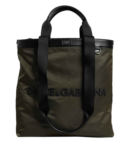 Dolce & Gabbana Military Green Nylon Shoulder Strap Tote Bag - Maison Cuirelle