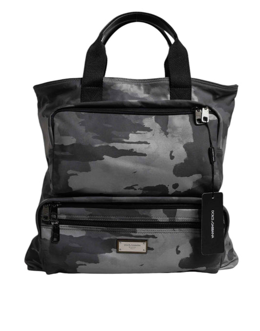 Dolce & Gabbana Black Camouflage Shoulder Strap Logo Plaque Bag - Maison Cuirelle