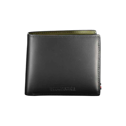 Tommy Hilfiger Black Leather Wallet - Maison Cuirelle