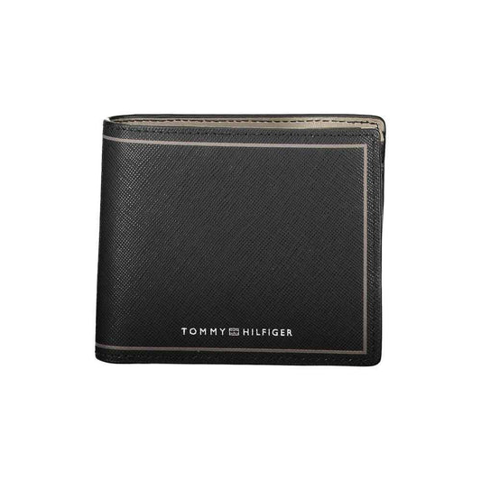 Tommy Hilfiger Black Leather Wallet - Maison Cuirelle