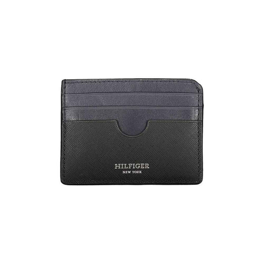 Tommy Hilfiger Black Leather Wallet - Maison Cuirelle