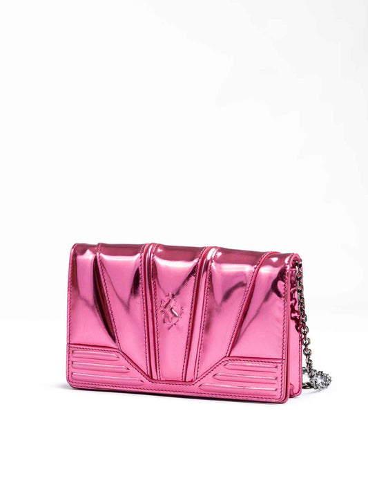 Ferrari Metal Pink GT patent leather bag with chain - Maison Cuirelle