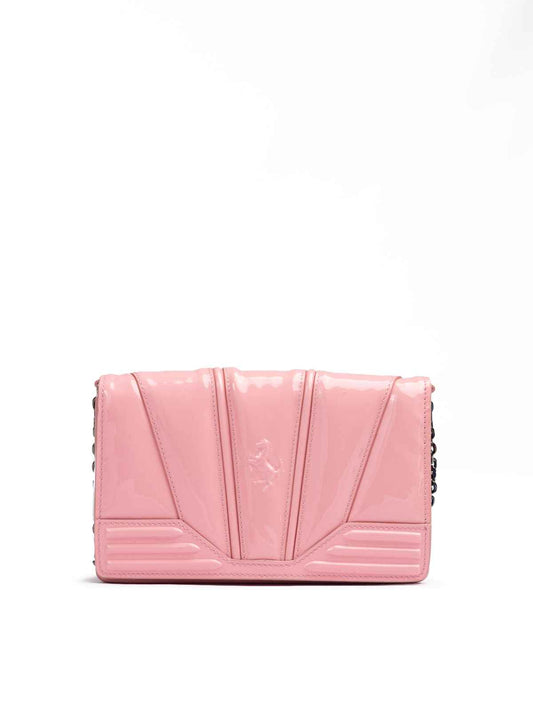 Ferrari Pink GT patent leather bag with chain - Maison Cuirelle