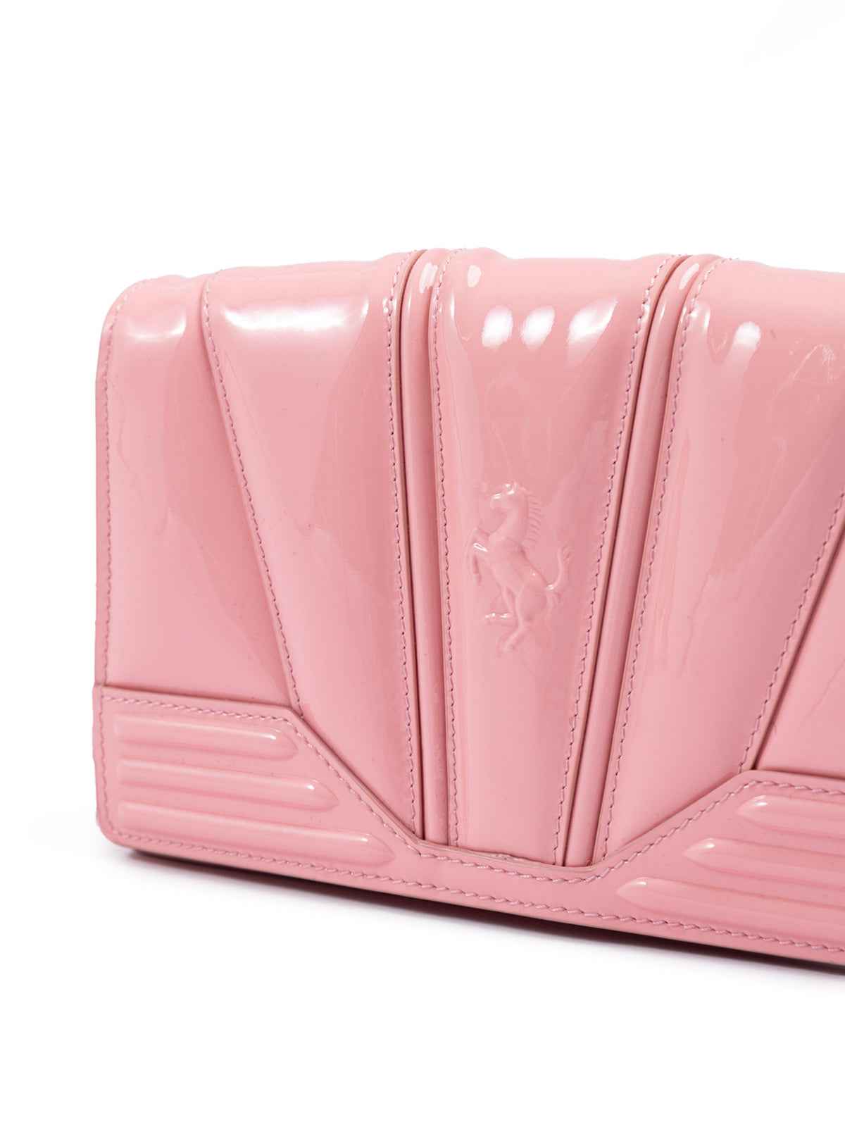 Ferrari Pink GT patent leather bag with chain - Maison Cuirelle