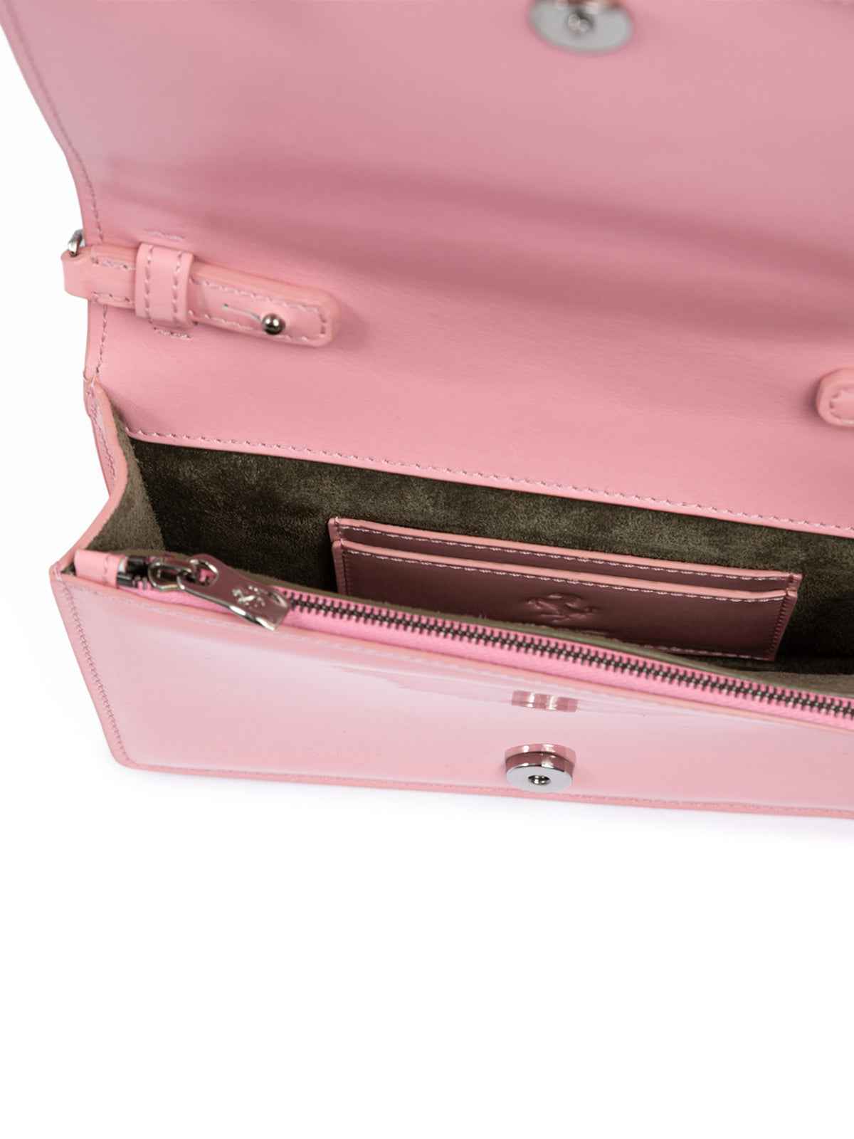 Ferrari Pink GT patent leather bag with chain - Maison Cuirelle