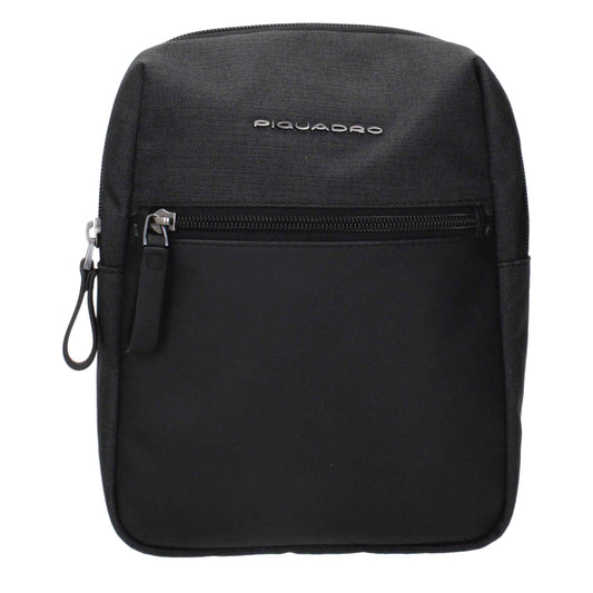Piquadro Black Fabric Crossbody Bags