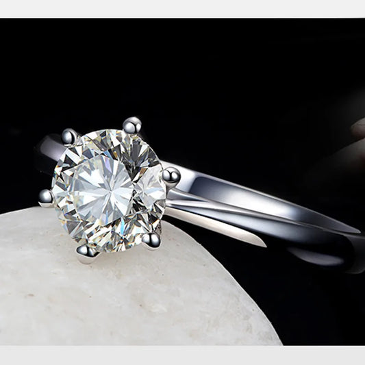 Anillo solitario de plata de Ley