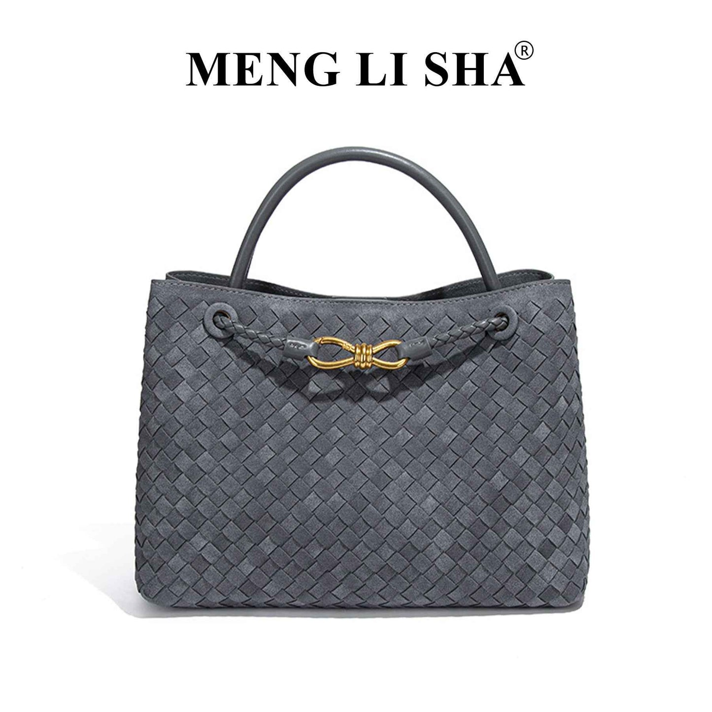 Retro Matte Suede Single-Shoulder Crossbody Hand-Woven Tote Bag