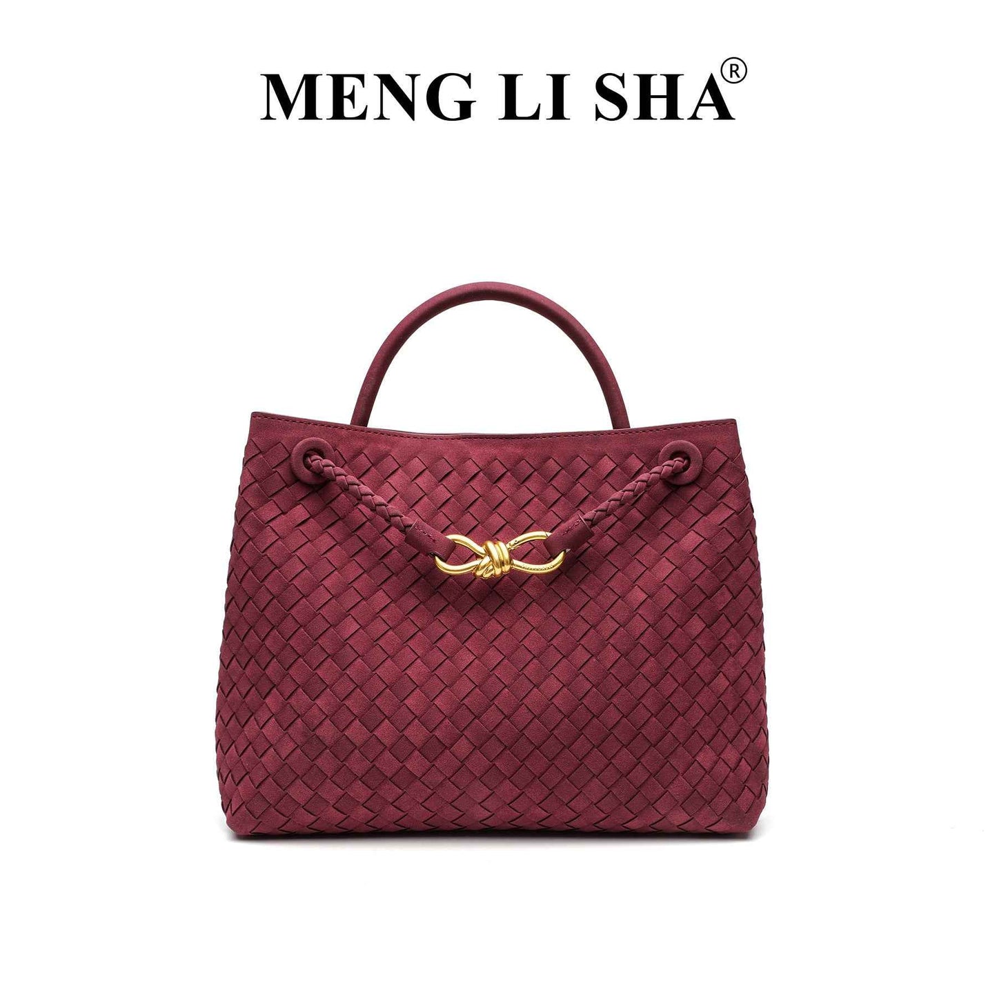 Retro Matte Suede Single-Shoulder Crossbody Hand-Woven Tote Bag