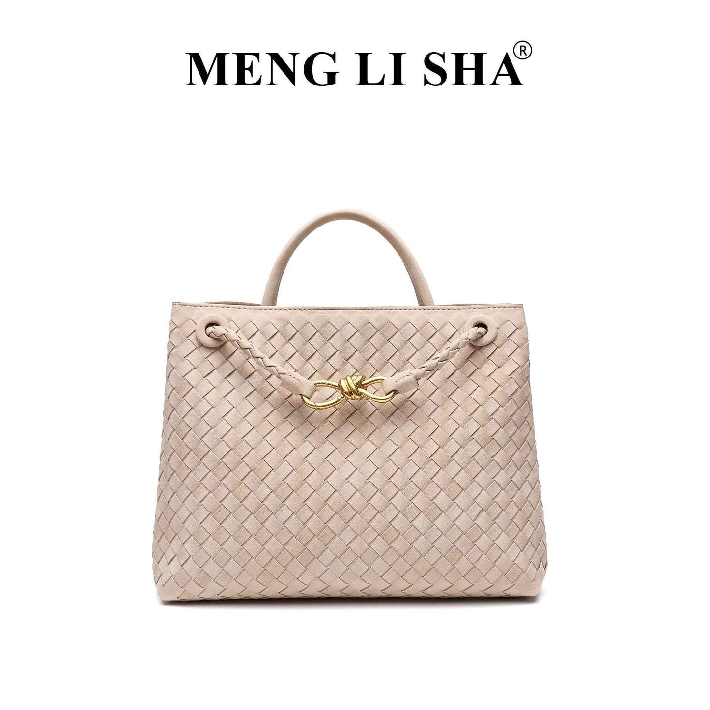 Retro Matte Suede Single-Shoulder Crossbody Hand-Woven Tote Bag