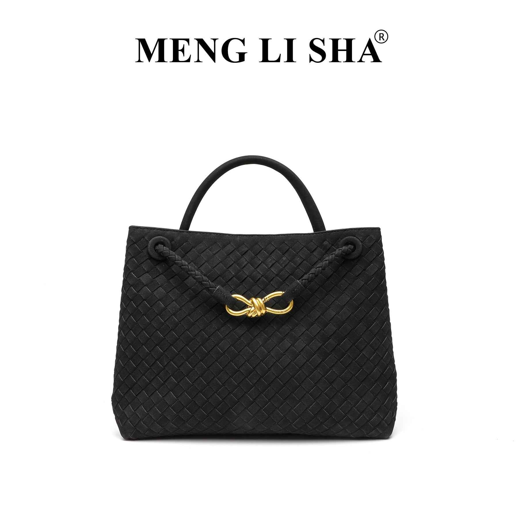 Retro Matte Suede Single-Shoulder Crossbody Hand-Woven Tote Bag